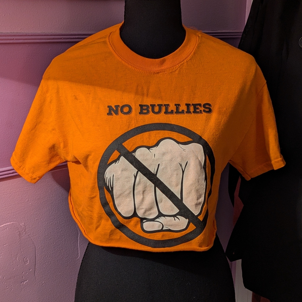 No Bullies Orange Kids Graphic T-Shirt